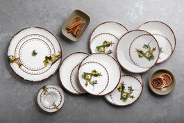 Hermia Juego de Desayuno de 25 Piezas Multicolor en Porcelana